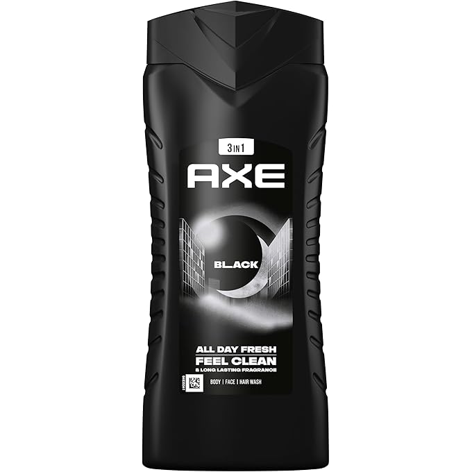 AXE 3-in-1 Shower Gel & Shampoo Black XL - Body Wash and Shampoo for Body, Face and Hair - Pack of 4